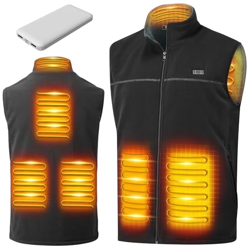 LABCOOL Heated Vest for Men Women with Ultra-Soft Microfleece, 10000mAh Battery Pack, USB Rechargeable Body Warmer
