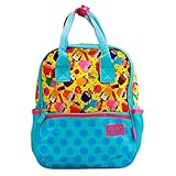 Mochila Infantil Colorida, Bolsa Escolar em Poliéster, Design Divertido com Estampa de Doces, 18L, Alças Ajustáveis, 25,5x23x10cm, Azul Turquesa e Amarelo
