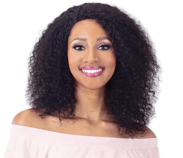 Mayde Beauty 100% Human Hair Wet & Wavy Invisible Lace Part Wig - BOHEMIAN CURL 18 (NATURAL)