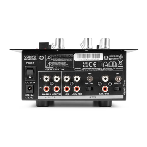 VONYX STM-2300 DJ Mixer - 2 Channel Mixer USB, MP3, 3-Band EQ for Live, Line DJ Mixing - Professional Audio Music Mixer for Disco, PA, and Party Events - Image 3