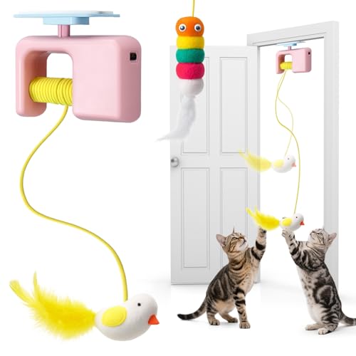 Palksky Interactive Cat Toys for Bored Indoor Cats, Hanging Retractable