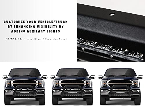 Image of Armordillo 8715864 AR Series Aluminum Bull Bar with LED Light Bar - Matte Black Fits 2004-2024 Ford F150 / 2003-2017 Expedition / 2003-2014 Lincoln Navigator / 2006-2008 Mark LT