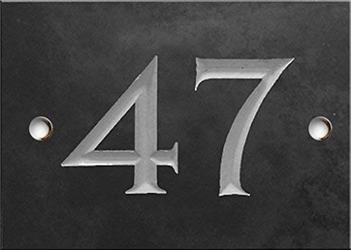 Engraved Slate House Number Sign - 1 to 99 (Select Your Number here) - Number 47 (Same Day Dispatch by 1st Class Post!!!) — image 1