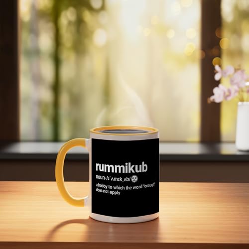 Taza de Cerámica Rummikub 11 onzas Amarilla/Blanca miniatura 3