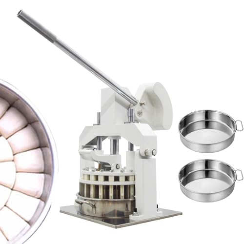 INTSUPERMAI Dough Divider Cutter Machine 40PCS Manual Dough Divider Rounder 2 Pans Hydraulic Dough Equal Cutter DIvider Cutting Machine 0.95oz-5.08oz(27g-144g)