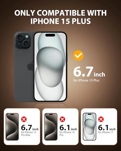Image of PDDKISS 2 Pack Screen Protector for iPhone 15 Plus (2023) 6.7 inch Shatterproof Tempered Glass Edge Coverage