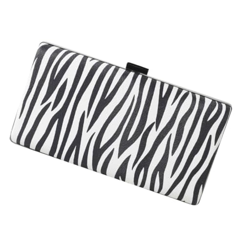 Pochette de soirée en pu noir zébré pour vos sorties et rangement personnel chic
