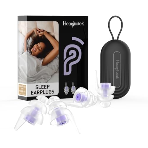 Hearprotek Ear Plugs for Sleeping, [2 Pairs] Noise Cancelling Comfortable earplugs for Sleep-Reusable Noise Reduction (Purple)