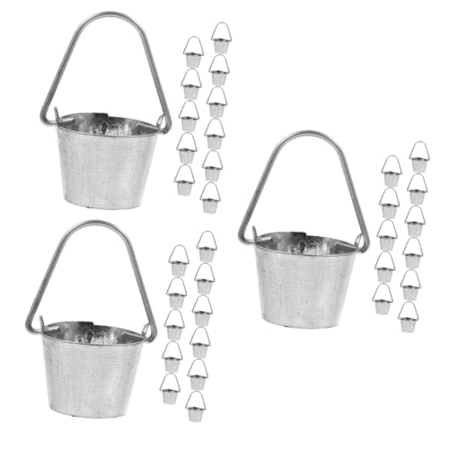 Mipcase 3 Series Bucket Model Decoración Jardín Accesorio Miniatura Casa De Muñecas De Hierro Paisajismo 12 Piezas X 3