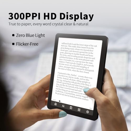 Image of Bigme B6 Color eReader, Colour Eink eBook Readers 6 Inch Android E-Readers Digital ePaper Tablet with Android 14, 4G+64GB, Adjustable Front Light Android E-Ink eReader Device with Audiobook Black