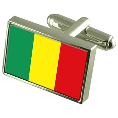 Gemelos de bandera mali sin pérdida de brillo con caja protectora contra la oxidación