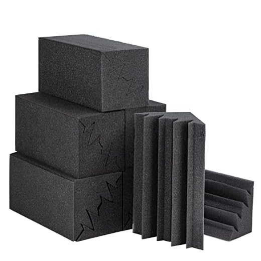 Bass Trap Espuma Acustica para esquinas Soundsbay 12 Piezas 18x18x30cm Insonorizacion Acustica tratamiento acustico Reducción de la reverberación Para estudios de grabación