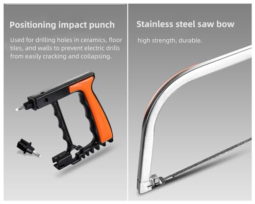 NestNook 13-in-1-Multifunktions-Bügelsägen-Set, zusätzliche Stahlsägeblätter, Hand-Bügelsäge mit Tragetasche zum Schneiden von Holz, Metall, Kunststoff, PVC-Rohr, Gummi, Fliesen, Keramik