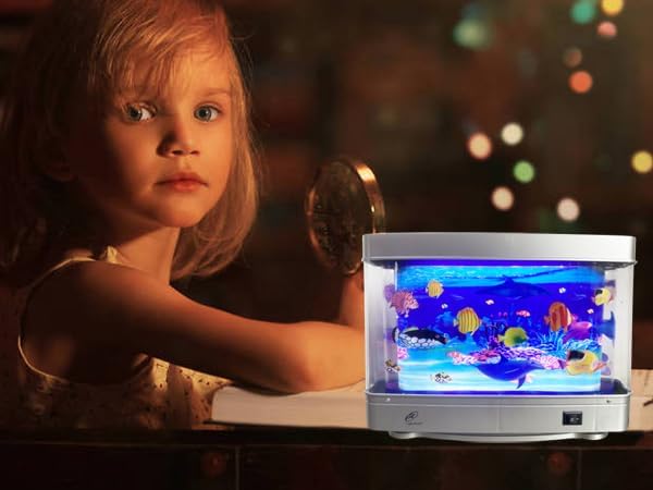 Miniatura 2 de Lightahead Peces tropicales artificiales, delfín, acuario, lámpara decorativa, océano virtual en movimiento (vida marina B)