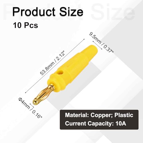 MECCANIXITY 10 Piezas Conectores Banana 4mm Amarillo miniatura 2