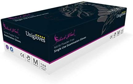 We Can Source It Ltd - Nitrile Powder Free Examination Gloves - Tattoo Tattooist Valeting Mechanic Black Disposable Gloves - Small - 100 Gloves (1 Box)