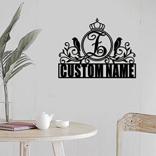 Panneau en métal avec monogramme personnalisé de 45 cm pour décoration murale - 6