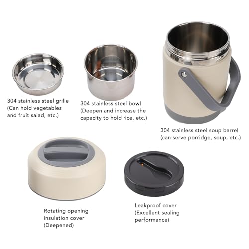 Thermal Cooker Pot Stainless Steel Thermal Cooker Portable Multifunctional Pot Smart Electric Cooker Portable Electric Pot Constant Temperature Thermal Cooker (Creamy White) - Thumbnail 5