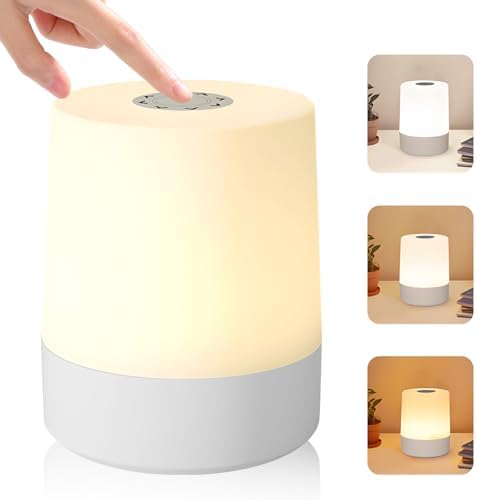 Lampe de Chevet Tactile, Chaude Veilleuse Adulte Sans Fil avec 3 ...