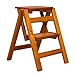 KUYT Drewniany Stoł Drabinowy 2 Stopnie Składane Stóp Stołki Drabiny Milti-Fuction Bezpieczeństwo Gospodarstwa Domowego Stepladder Przenośne Małe Stóp Schody Schody Kliszka Półka Wielofunkcyjna/a