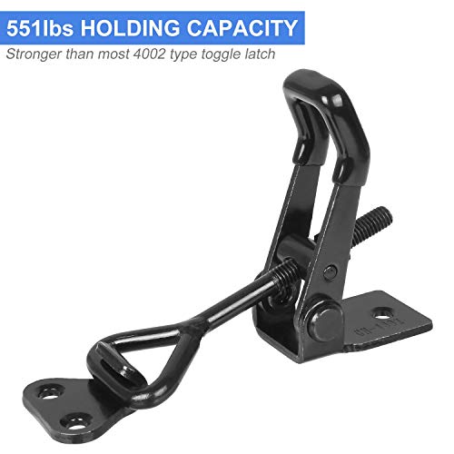 Black Toggle Latch Clamp, 6Pcs Heavy Duty Adjustable Toggle Clamp, 550lbs Holding Capacity Smoker Door Latch, Metal Pull Latch for Box, Gate, Cabinet, Case - Image 3