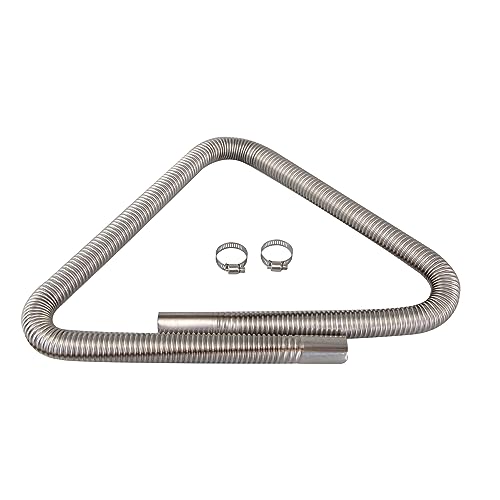 Diesel Heater Exhaust Pipe Flexible Exhaust Tubing Generator Flex Extension Pipe Stainless Steel 1\"/2.5cm Inner Diameter (78INCH 200CM)
