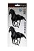 Avisa Pegatina 2 en 1 para coche, diseño de caballo, 11 x 12 cm, color negro 1/06183