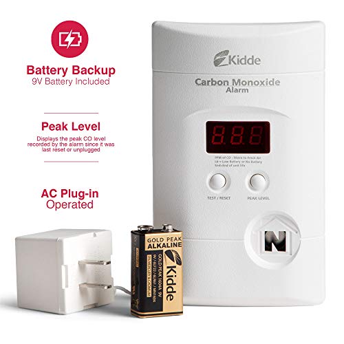 Kidde Nighthawk Plug-In AC/DC Carbon Monoxide Alarm Detector with Digital Display KN-COPP-3 , White - 900-0076-01