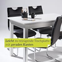 smart Esstisch 90 x 60 cm weiß, Küchentisch ausziehbar bis 130 cm, modern – Ansicht 7