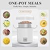 Rice Cooker Small 1-1.5 Cups Uncooked(3 Cups Cooked), Mini Rice Cooker with Removable Nonstick Pot, One Touch&Keep Warm Function, Travel Rice Cooker for Soup Grain Oatmeal Veggie, White