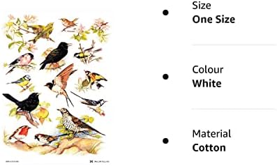 Samuel Lamont British Birds Cotton Tea Towel, White, One Size