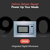 Cookology BIM25LWO Integrated Microwave and Grill in Silver - Compact 25 Litre Capacity - 900W - Built-in Microwave 60cm - 10 Auto Cooking Presets - Child Lock - Image 2