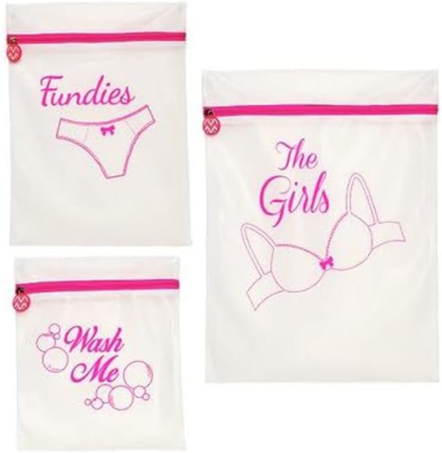 3 Piece Laundry Set Wash Bag, White