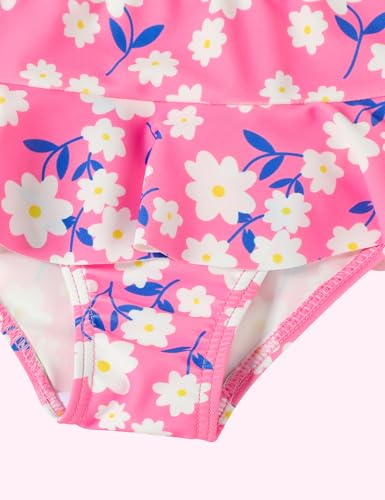 Image of DREAM BUS Toddler Girls Long Sleeve Swimsuit 3 Piece Rashguard Set with Bikini Top Baby Girls Bathing Suit Swimwear