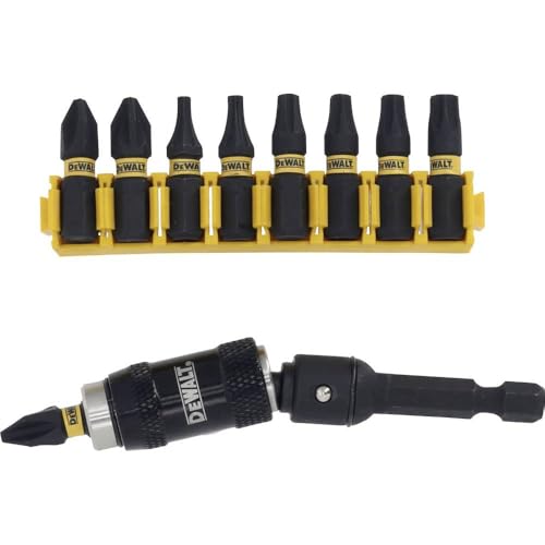 DeWalt Extreme Impact Torsion Bit Set Con Portainserti Pieghevole, 10 parti, Dt70578T, nero
