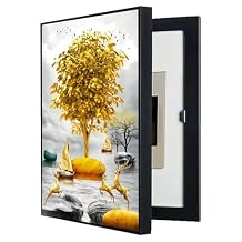 Concealed Electrical Panel Cover, Left-Hinged Access, Decorative Fuse Box Screen, Artistic Distribution Board Front, Removable Wall-Mounted Utility Box Decor