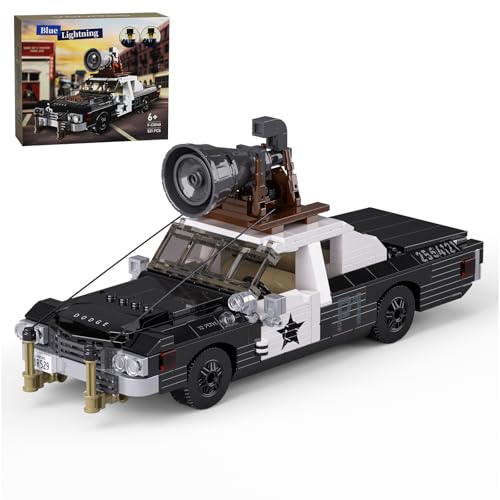 Blues Brothers Monaco Police Car Building Set: Bluesmobile Toy with Minifigures, Compatible with Lego, Gift for Blues Music Movie Fans, Ages 6+