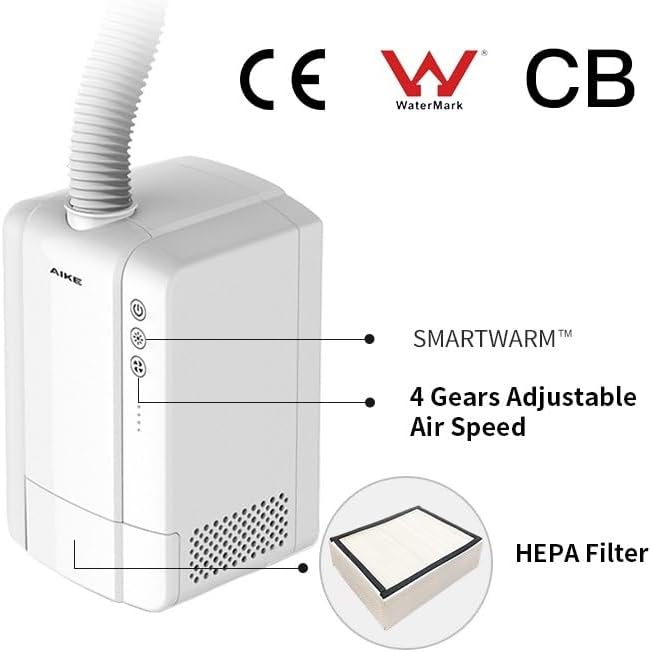 KLVN High-Speed Jet Hot Air Hand Dryer - Automatic HEPA Filter, Polished Stainless Steel, Sink-Mounted(Black)