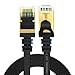 Price comparison product image CAT 7 Ethernet Cable 5m, VANDESAIL 2 Pack LAN Network Cables, RJ45 Patch Cord for Switch, Router, Modem, Patch Panel, PC (Black)