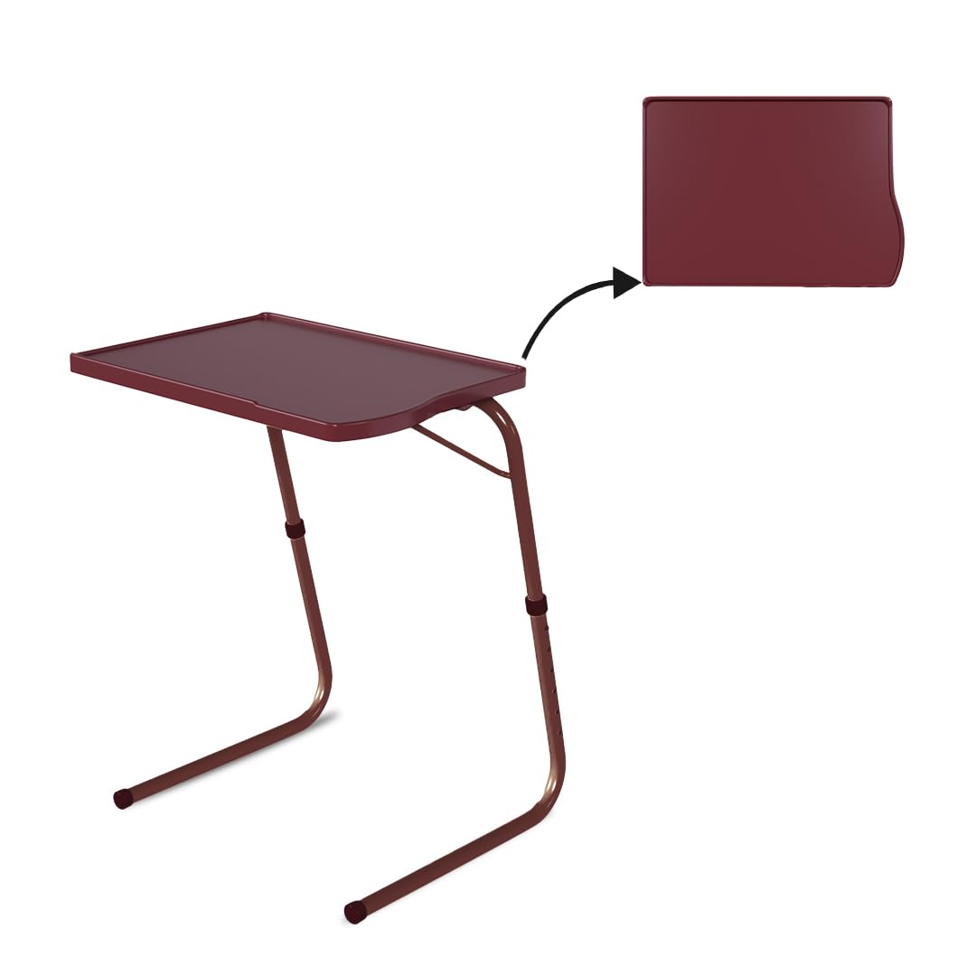 TABLE MAGIC – Multipurpose Height Adjustable Laptop Table Mat Finish, Lap Desk Work from Home & Study Desk Picnic Outdoor Tv Tray Table (TABLE MAGIC Candy Brown, Large)