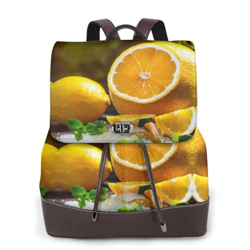 Sac à dos ordinateur portable femme en cuir jaune polyvalent travail Noir