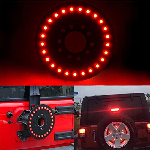 12,5 Pol Vermelho Pneu Sobressalente Terceiro Freio Luz Decoração 25 Led Luz De Advertência Para Jee