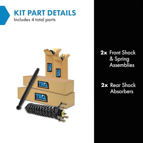 Image of TRQ Front and Rear Complete Strut Assembly & Shock Absorber Kit Shock & Spring Strut Assembly Compatible with 2007-2011 Dodge Nitro 2002-2012 Jeep Liberty