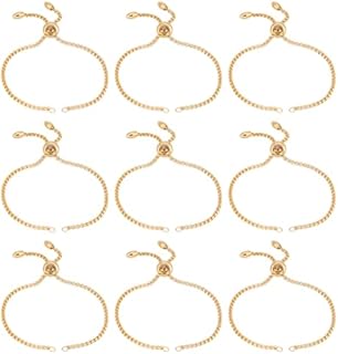 UNICRAFTALE 10pcs 23cm Adjustable Slider Bracelets 304 Stainless Steel Bracelet Making Slider Extender Chains with Ball Ends for Women s Semi Finished DIY, Hole 2.5mm