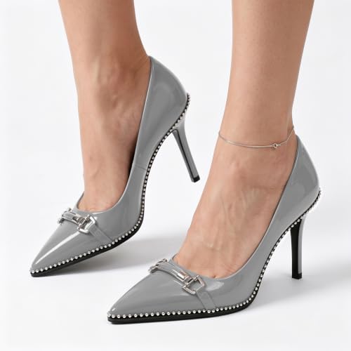 Image of Women's High Heel Pumps Stiletto Heel Pumps for Women Pointed Toe Heels Elegant Classic 3.5 Inch Beaded Pumps