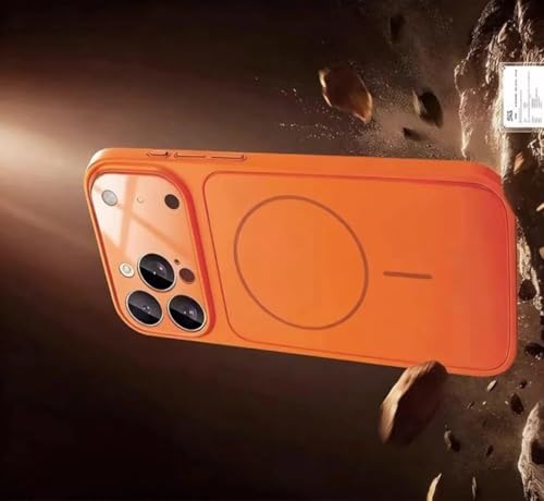 Image of for iPhone 15 Pro Max |Convert to 17 pro /17 Pro Max Style Premium Back Glass Magsafe Wireless Charge Converter Cover iPhone 15 Pro Max |Convert to 17 pro /17 Pro Max (Orange)