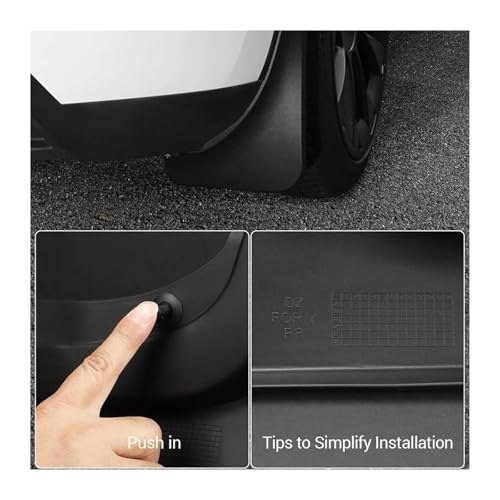 Evita salpicaduras con estos guardabarros para Tesla Model Y y Model 3 hechos de material PP resistente 5