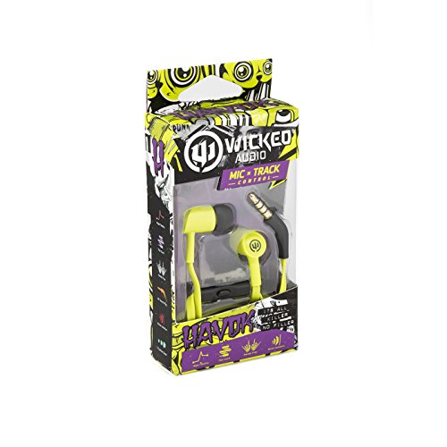 Wicked Audio Havok Earbud Headphones With Enhanced Bass, Toxic Green #TOP3