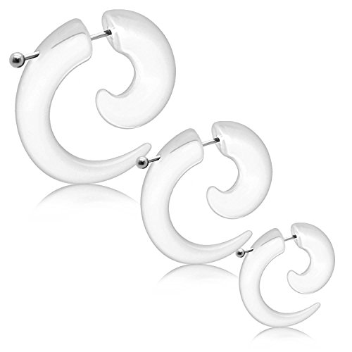 Lavida Set de 2 Faux Plugs Plug Tunnel Ecarteur en bâton en Spirale Taper Boucle d'oreille, Taille:4 mm;modèle:Mod 3 Cover