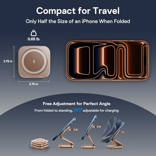 Image of 5-in-1 Wireless Charger for MagSafe, AC ISLAND Portable Travel Charging Station, 35W Max Qi2 Fast Foldable Magnetic Stand, Evolved for iPhone 17-12 Series, Apple Watch, AirPods (with 35W Adapter)